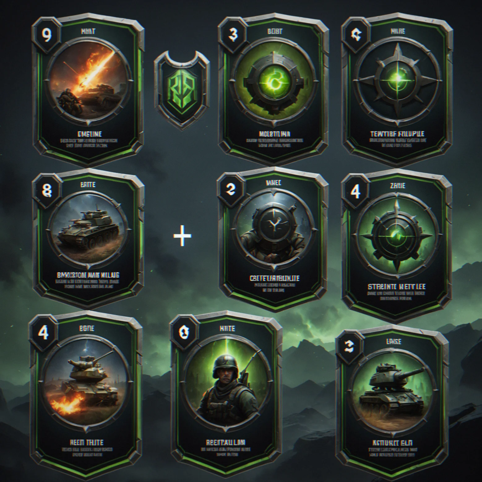 Four player cards arranged by role with tank shield icon, healer cross icon, and two DPS icons, each showing item level and specialization