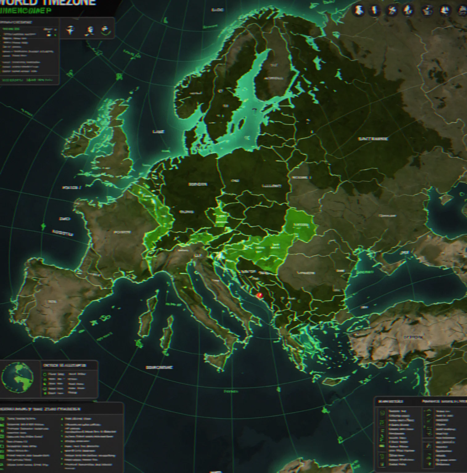 World timezone map with player locations marked and a 3-hour green oevrlap window highlighted between 19:00 UTC and 22:00 UTC